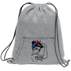 Unbreakable Strong Woman Bisexual Pride Bi Flag LGBTQ Gift Sweatshirt Cinch Pack Bag