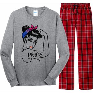 Unbreakable Strong Woman Bisexual Pride Bi Flag LGBTQ Gift Long Sleeve Pajama Set