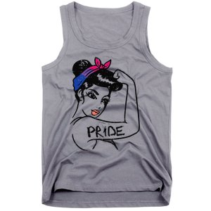 Unbreakable Strong Woman Bisexual Pride Bi Flag LGBTQ Gift Tank Top