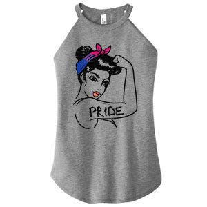 Unbreakable Strong Woman Bisexual Pride Bi Flag LGBTQ Gift Women's Perfect Tri Rocker Tank