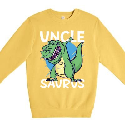 Uncle Saurus With Dinosaurs Gift Premium Crewneck Sweatshirt