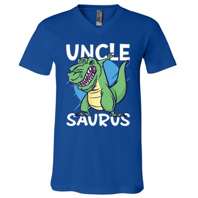 Uncle Saurus With Dinosaurs Gift V-Neck T-Shirt