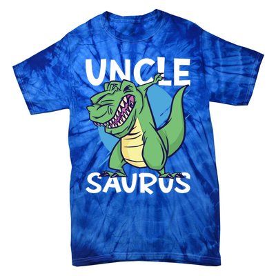 Uncle Saurus With Dinosaurs Gift Tie-Dye T-Shirt