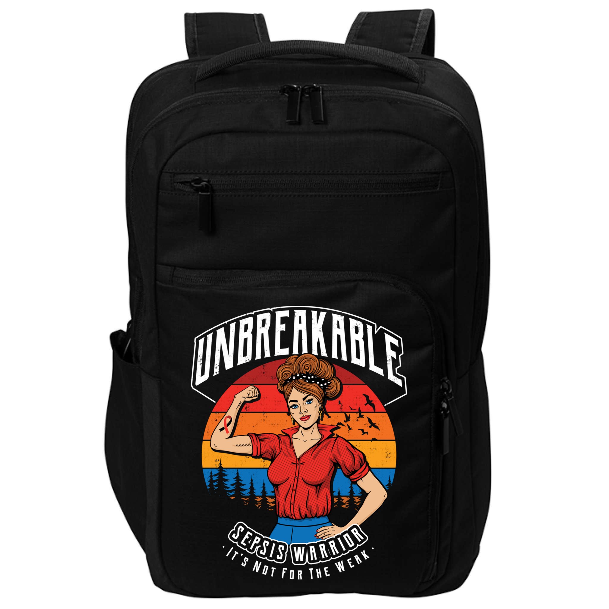 Unbreakable Sepsis Warrior Sunset Gift Impact Tech Backpack