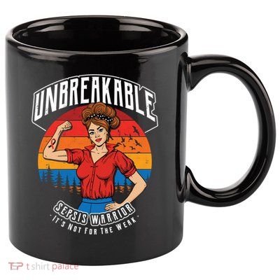 Unbreakable Sepsis Warrior Sunset Gift 11oz C Handle Ceramic Mug