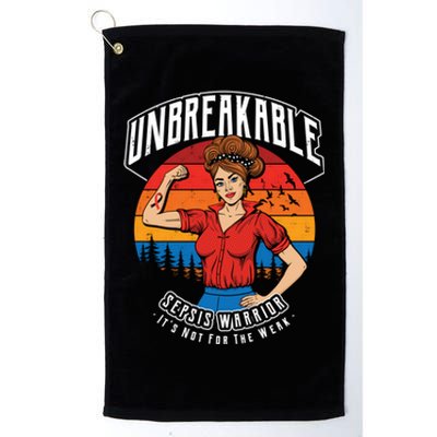 Unbreakable Sepsis Warrior Sunset Gift Platinum Collection Golf Towel