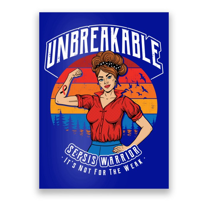 Unbreakable Sepsis Warrior Sunset Gift Poster