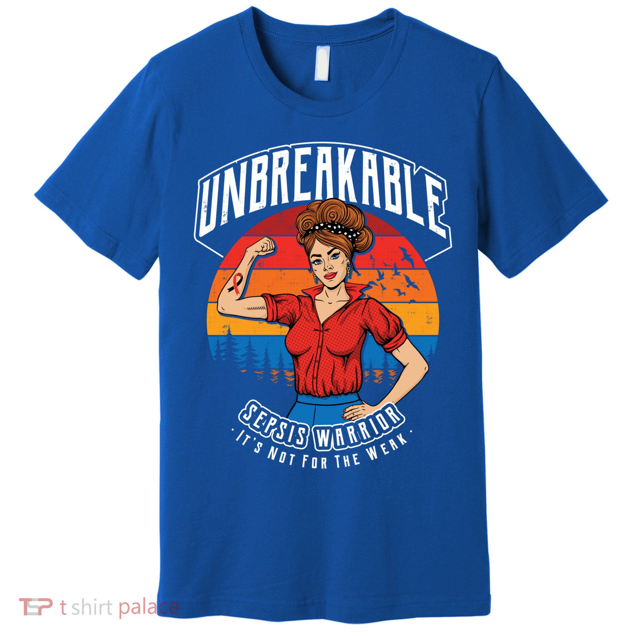 Unbreakable Sepsis Warrior Sunset Gift Premium T-Shirt