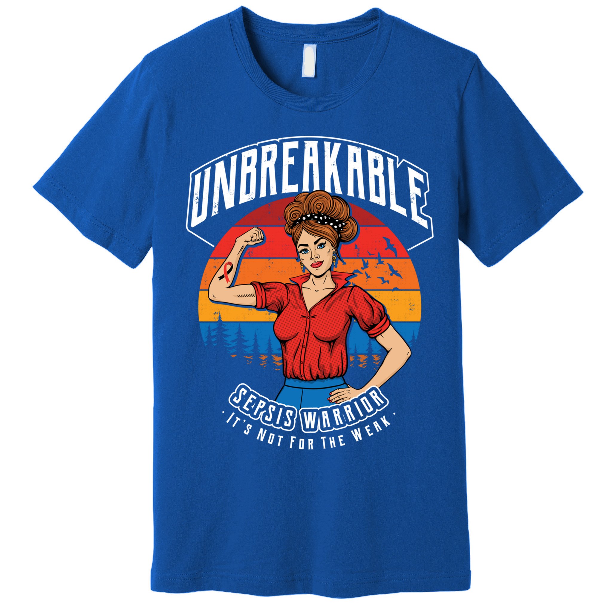 Unbreakable Sepsis Warrior Sunset Gift Premium T-Shirt