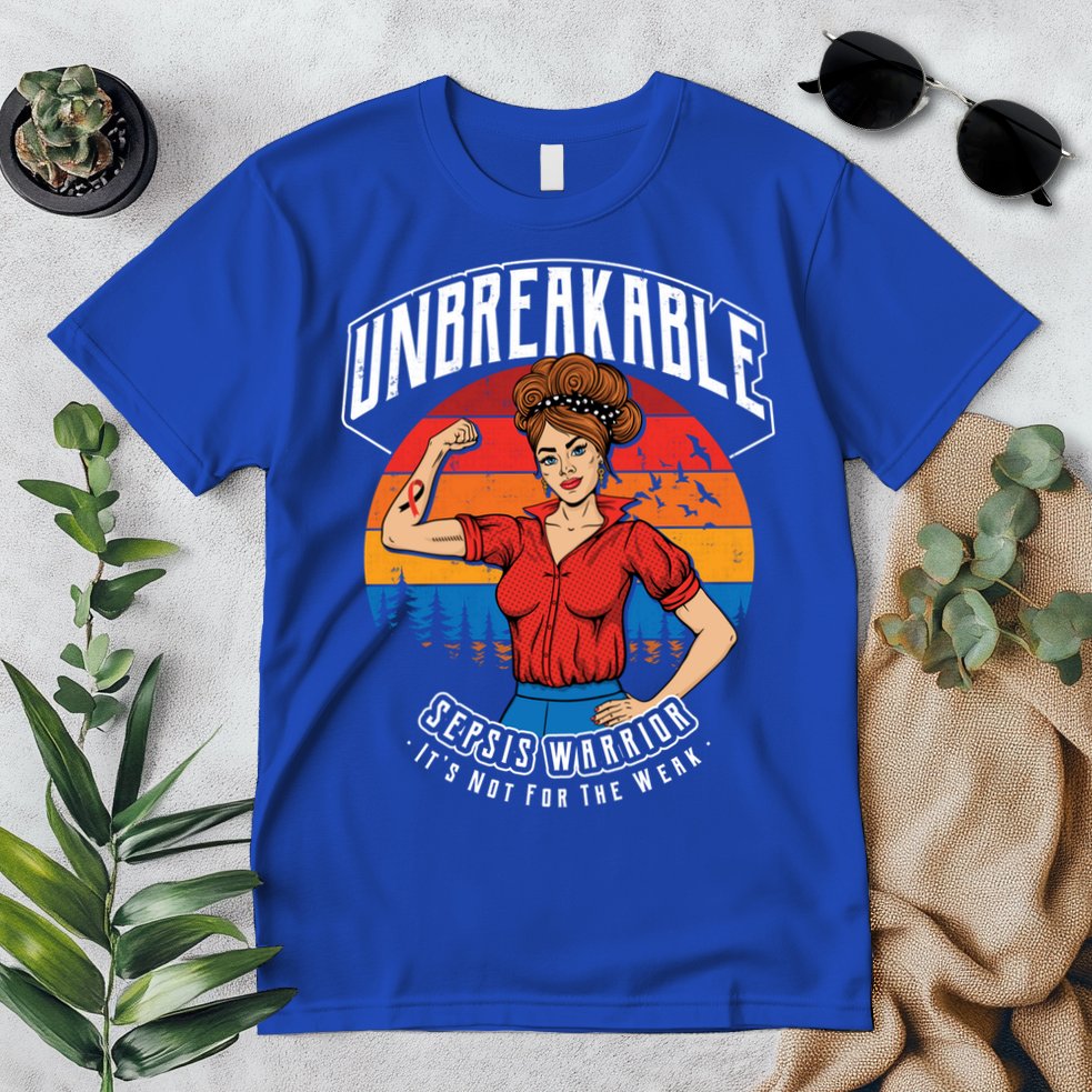 Unbreakable Sepsis Warrior Sunset Gift Premium T-Shirt