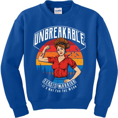 Unbreakable Sepsis Warrior Sunset Gift Kids Sweatshirt
