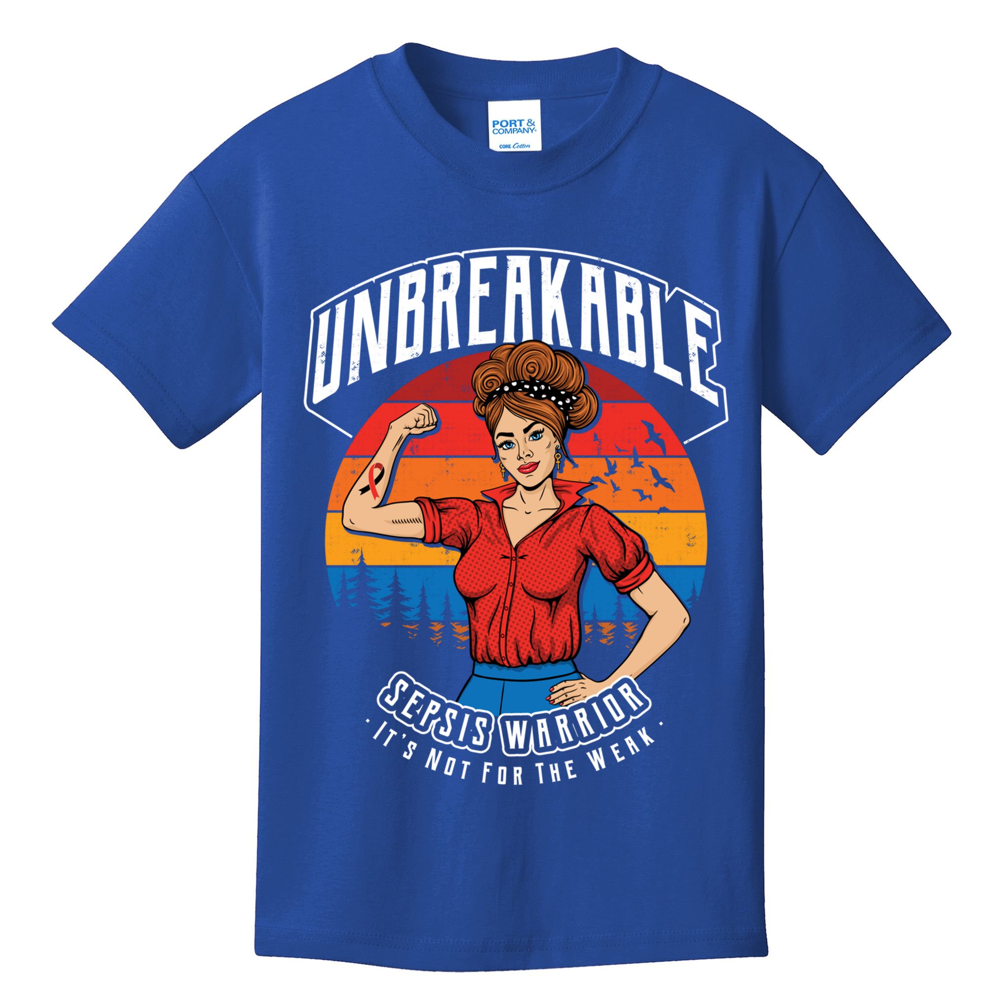 Unbreakable Sepsis Warrior Sunset Gift Kids T-Shirt