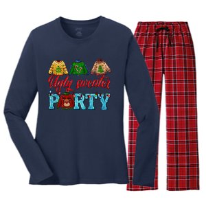 Ugly Sweater Winter Vibes Cozy Season Christmas Pajama Women's Long Sleeve Flannel Pajama Set 