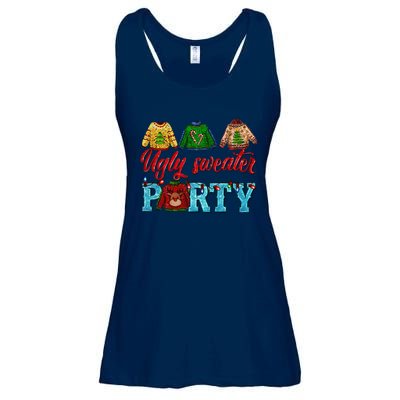 Ugly Sweater Winter Vibes Cozy Season Christmas Pajama Ladies Essential Flowy Tank