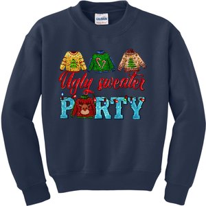 Ugly Sweater Winter Vibes Cozy Season Christmas Pajama Kids Sweatshirt