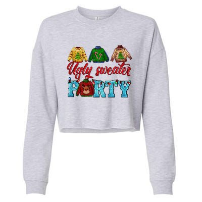 Ugly Sweater Winter Vibes Cozy Season Christmas Pajama Cropped Pullover Crew