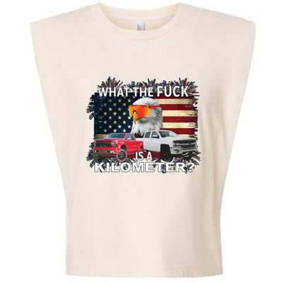 United States Wtf Is A Kilometer Eagle Garment-Dyed Women's Muscle Tee