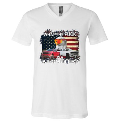 United States Wtf Is A Kilometer Eagle V-Neck T-Shirt