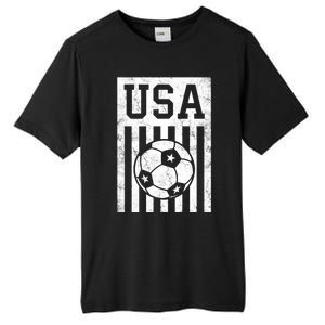 USA Soccer Women Men Kids American Flag Soccer Fan Tall Fusion ChromaSoft Performance T-Shirt