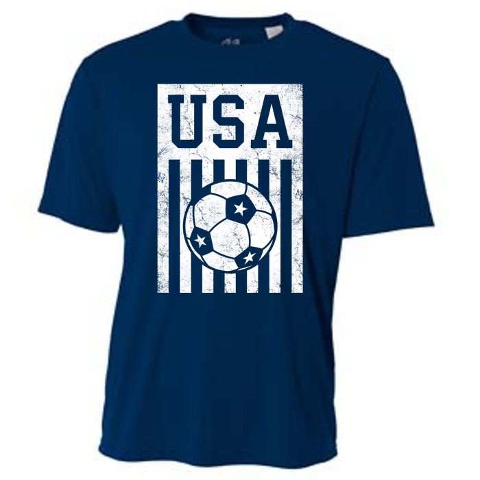 USA Soccer Women Men Kids American Flag Soccer Fan Cooling Performance Crew T-Shirt