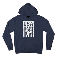 USA Soccer Women Men Kids American Flag Soccer Fan Hoodie