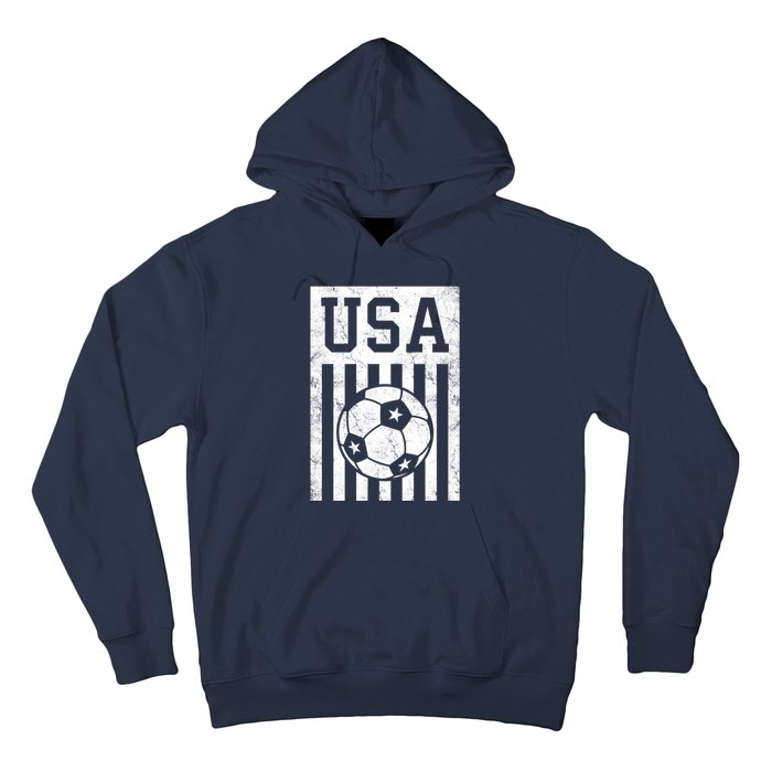 USA Soccer Women Men Kids American Flag Soccer Fan Hoodie