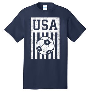 USA Soccer Women Men Kids American Flag Soccer Fan Tall T-Shirt