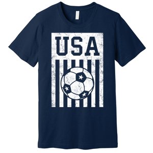 USA Soccer Women Men Kids American Flag Soccer Fan Premium T-Shirt