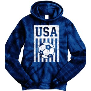 USA Soccer Women Men Kids American Flag Soccer Fan Tie Dye Hoodie