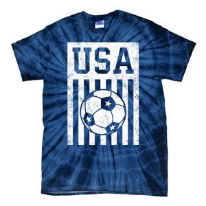 USA Soccer Women Men Kids American Flag Soccer Fan Tie-Dye T-Shirt