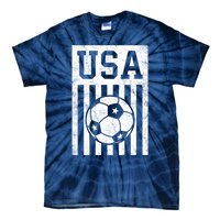 USA Soccer Women Men Kids American Flag Soccer Fan Tie-Dye T-Shirt