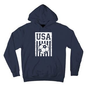 USA Soccer Women Men Kids American Flag Soccer Fan Tall Hoodie