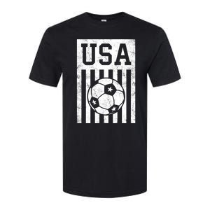 USA Soccer Women Men Kids American Flag Soccer Fan Softstyle CVC T-Shirt