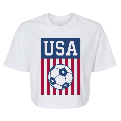 USA Soccer Women Men Kids American Soccer Fan Bella+Canvas Jersey Crop Tee