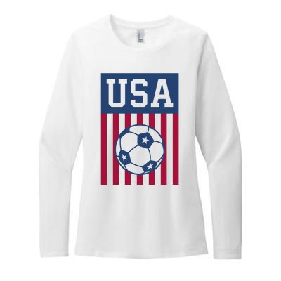 USA Soccer Women Men Kids American Soccer Fan Womens CVC Long Sleeve Shirt