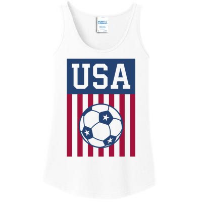 USA Soccer Women Men Kids American Soccer Fan Ladies Essential Tank