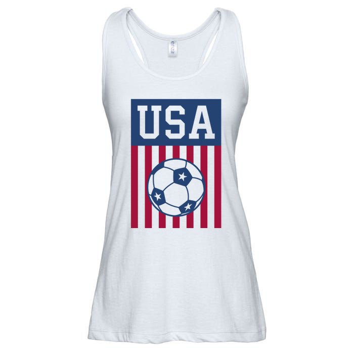 USA Soccer Women Men Kids American Soccer Fan Ladies Essential Flowy Tank