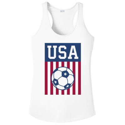 USA Soccer Women Men Kids American Soccer Fan Ladies PosiCharge Competitor Racerback Tank