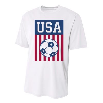 USA Soccer Women Men Kids American Soccer Fan Performance Sprint T-Shirt