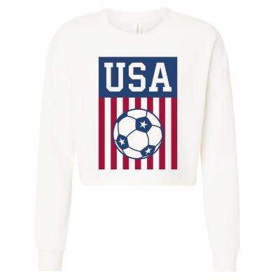 USA Soccer Women Men Kids American Soccer Fan Cropped Pullover Crew