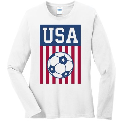 USA Soccer Women Men Kids American Soccer Fan Ladies Long Sleeve Shirt