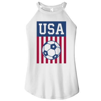 USA Soccer Women Men Kids American Soccer Fan Women’s Perfect Tri Rocker Tank