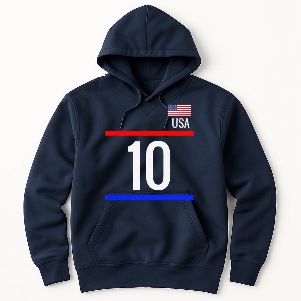 Usa Soccer With Number 10 Sports Hoodie