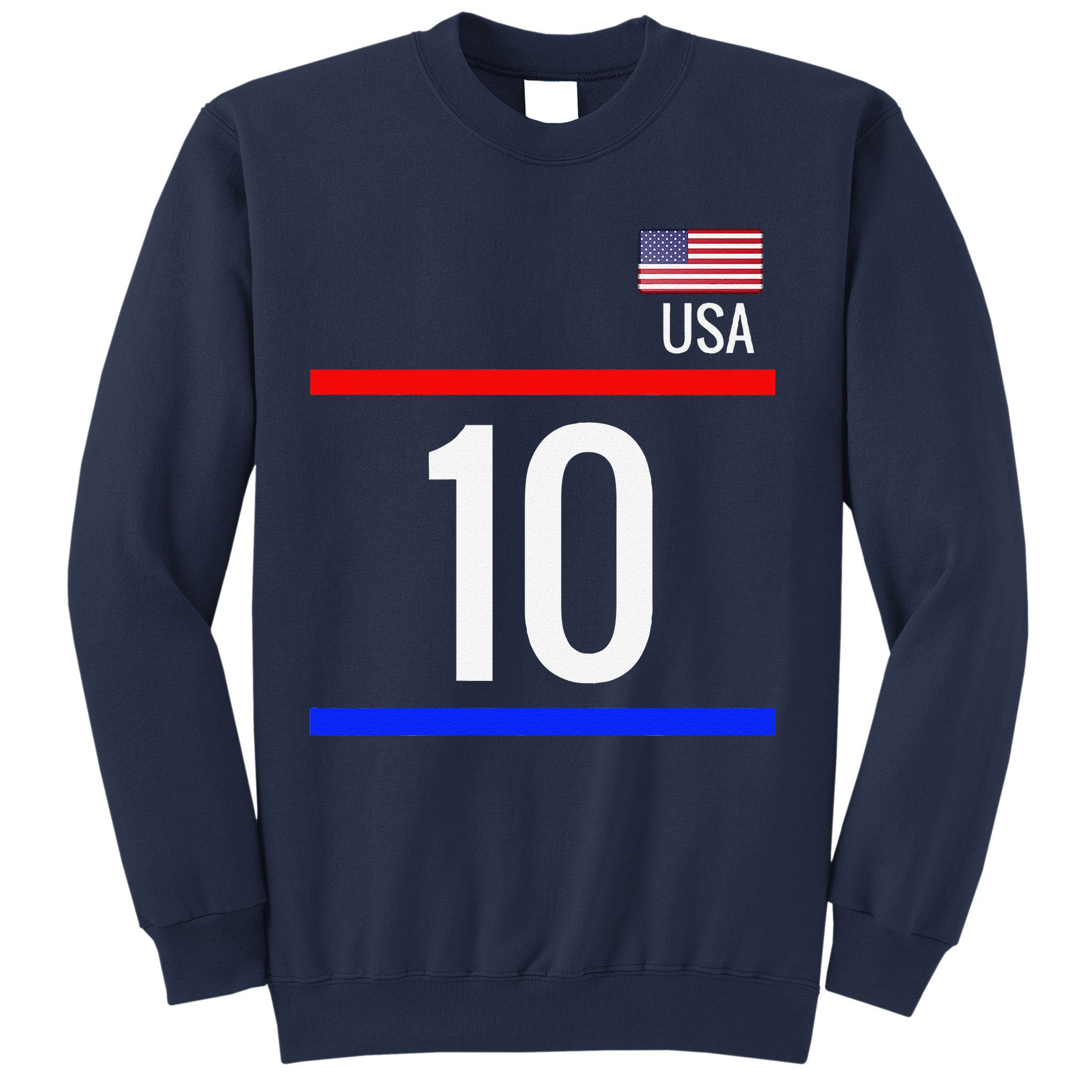 Usa Soccer With Number 10 Sports Sweatshirt