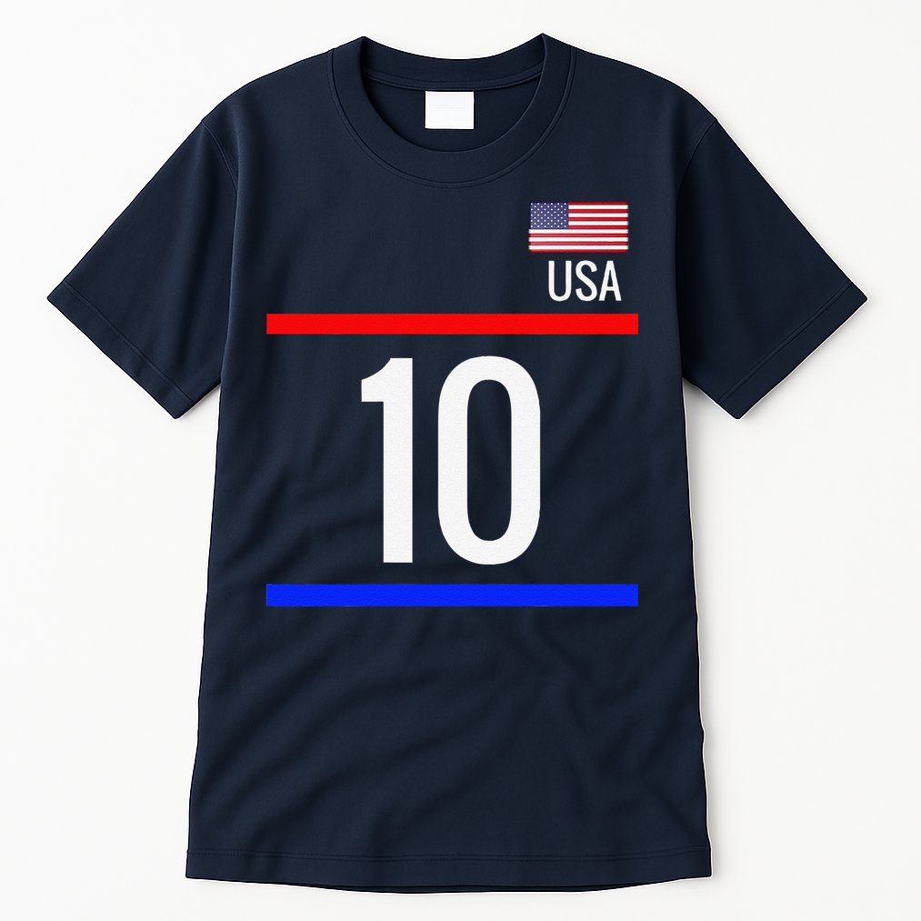 Usa Soccer With Number 10 Sports Tall T-Shirt