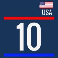 Usa Soccer With Number 10 Sports Button