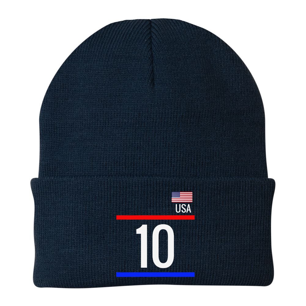 Usa Soccer With Number 10 Sports Beanie