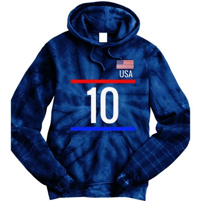 Usa Soccer With Number 10 Sports Tie Dye Hoodie