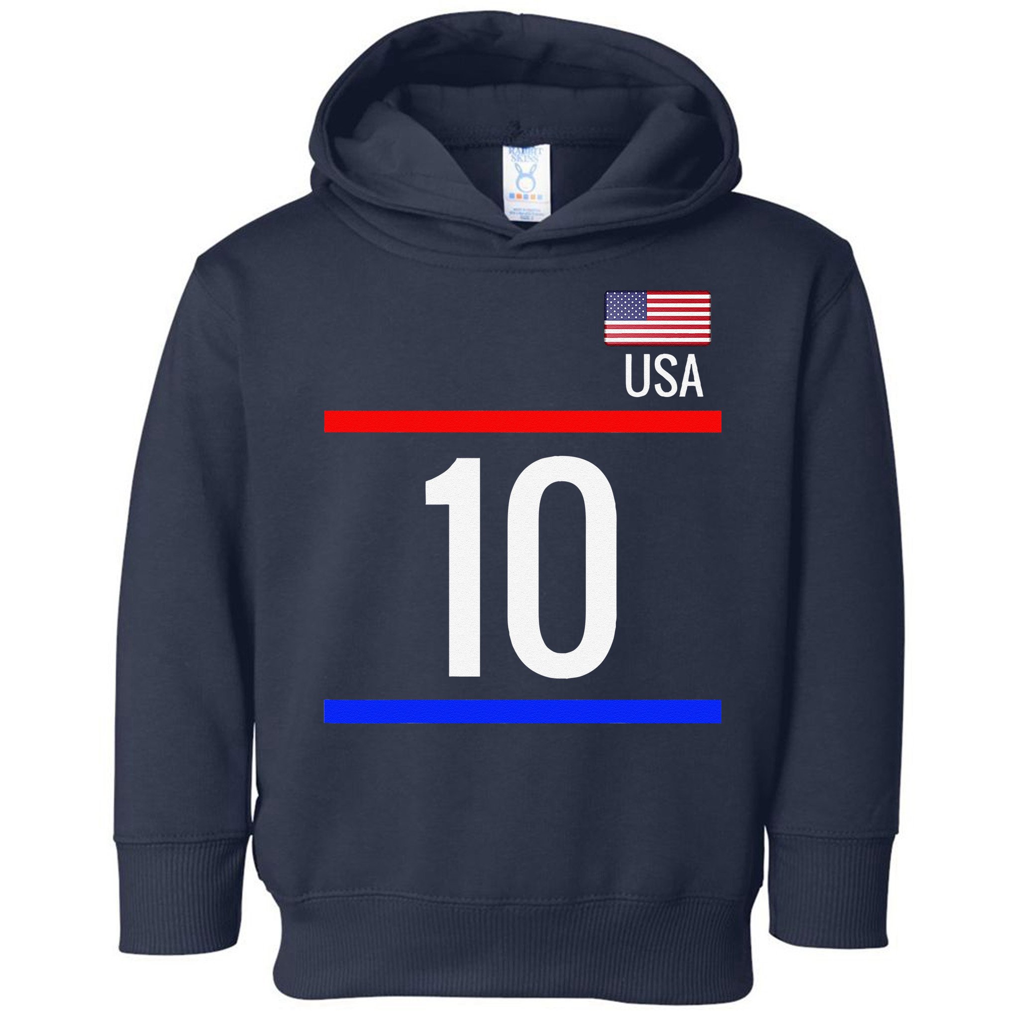 Usa Soccer With Number 10 Sports Toddler Hoodie