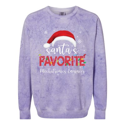 Ugly Sweater Xmas SantaS Favorite Mechatronics Engineer Cool Gift Colorblast Crewneck Sweatshirt